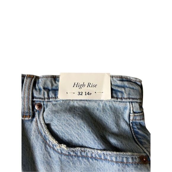 NEW Abercrombie & Fitch High Rise Denim Skirt size 14 Petite Light Wash Blue - Picture 9 of 11